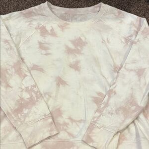 Athleta Pink and Cream Tie-Dye Sweatshirt